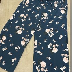 Torrid Blue Floral Wide Leg Pants