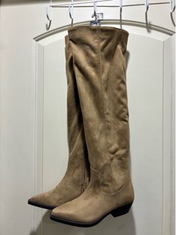 🤠 Time and Tru Women’s Faux Suede Western Over The Knee Boots 🤠. -  Botas Western Over The Knee de Gamuza Sintética para Mujer Time and Tru 🤠