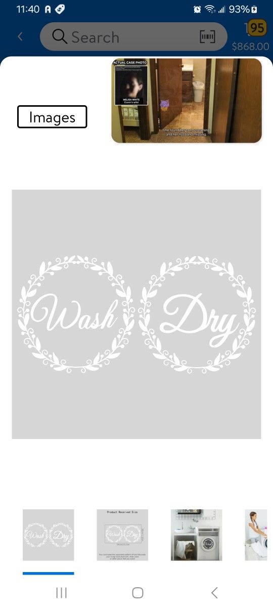 White Washer & Dryer Decals (1set)