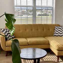 Beautiful Mustard Yellow Sectional Couch 