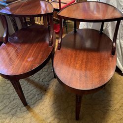 Pair Vintage Oval Tables