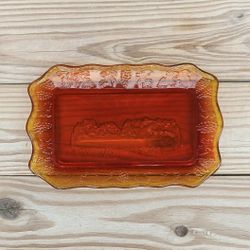 Vintage Tiara Sunset Lord's Supper Tray 