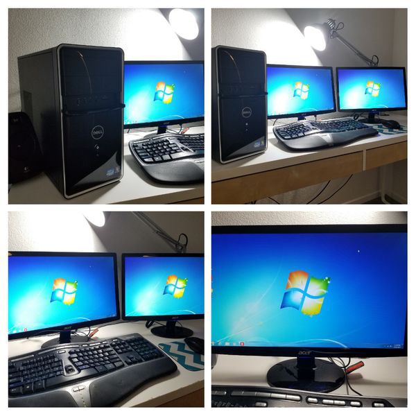 DELL Core i3 Desktop home or business Computer with 2 Displays/Monitors