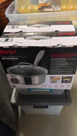 PARINI NEW 2QT NONSTICK SAUCE PAN WITH TEMPERED LID
