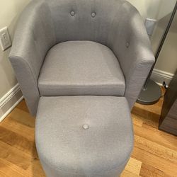 Waterville 25” Barrel Accent Chair And Ottoman