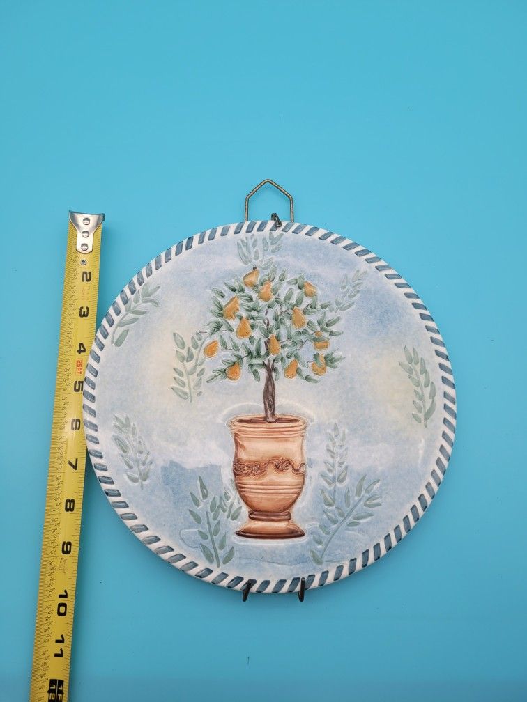 Sakura Gracey Knight 10" Ceramic Pear Tree Topiary Trivet