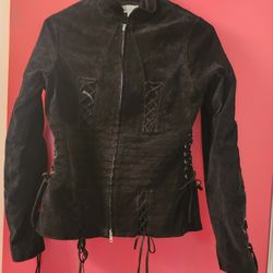 Charlotte Russe Leather Fringed Jacket