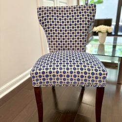 Royal Blue + Wood Chairs (2)