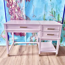 Light Purple Desk Makeup Vanity Standing Desk