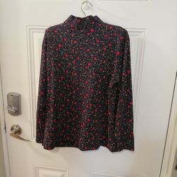 1 Turtleneck Shirt, Blue Floral1X, PLUS Columbia FleeceJACKET, 1X