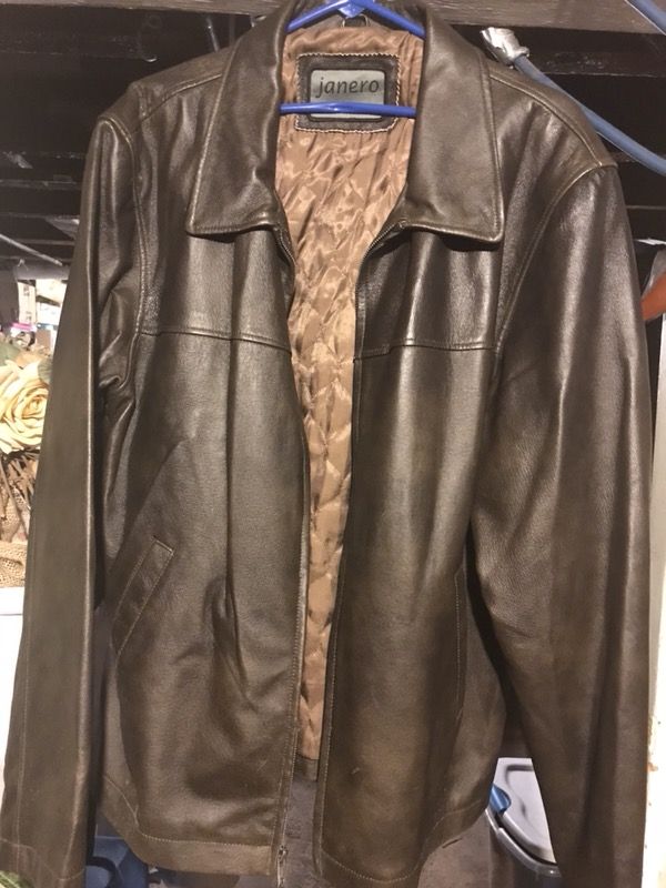 Men’s brown leather jacket xl