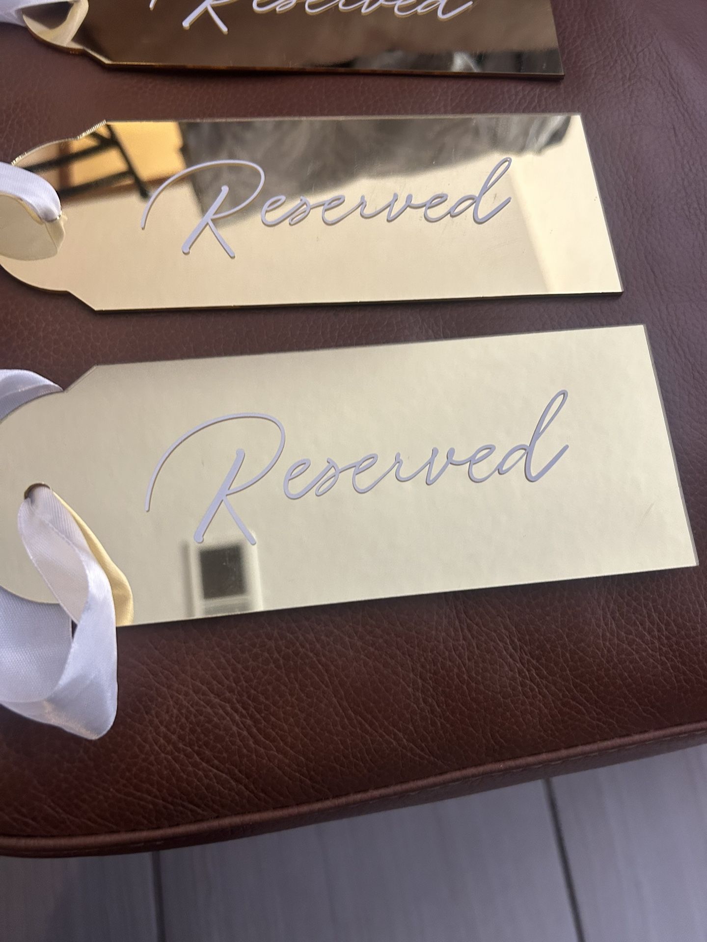 Gold Reserved Solid Chair Tags - 4