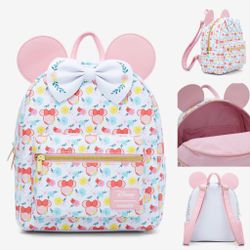 Loungefly Disney Minnie Mouse Flowers Figural Mini Backpack 