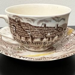 Set of  Two Vintage Olde English Countryside Johnson Brothers Cups & Saucers