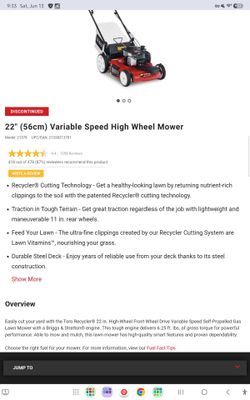 TORO Lawn Mower Self Propeling