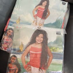 Moana  Costume 7/8 With Hair Wig