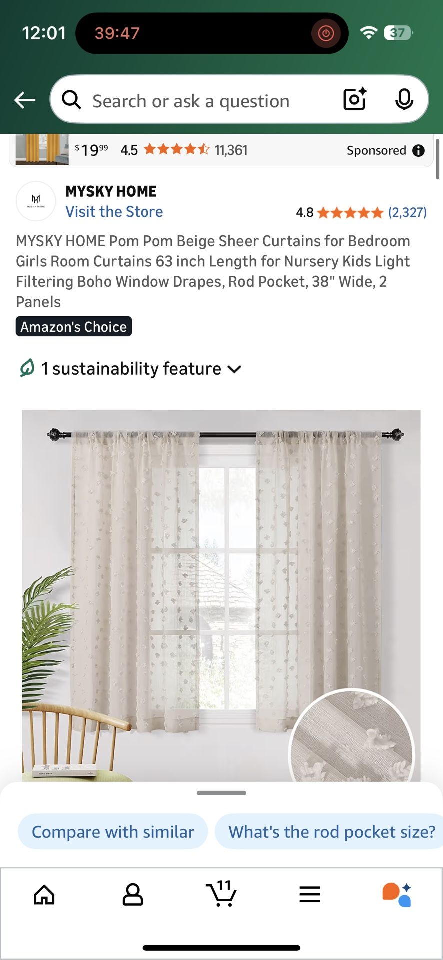 Two Sets Of Curtains