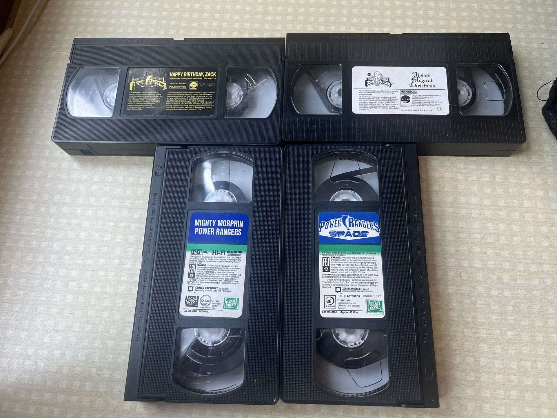 Power Ranger VHS Throwback Tapes