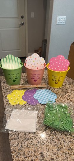 3 Teacher Appreciation Gift Card Holder Bucket Set