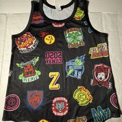 Pre Owned Excellent  Zumba Wear Fitness Jersey  Sleeveless Tank  Mesh  2020  Printed  Black Multicolor  Women  Size Small