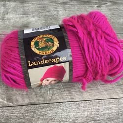 Lion Brand Landscapes Acrylic Fuchsia Yarn