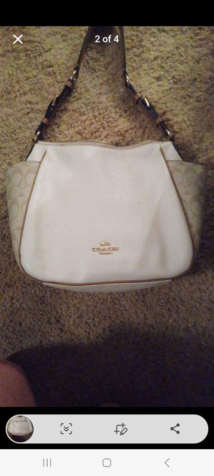 COACH Rori Colorblock Signature Canvas Leather Tote Hobo Shoulderbag Chalk
Women's handbag, purse