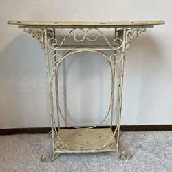 Small Cottagecore Wood and Metal Decorative Table