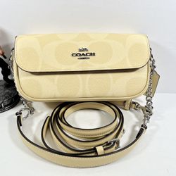 Coach Hailey Flap Bag In Signature Canvas NWT