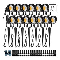 10W Low Voltage Landscape Lights LED Landscape Lighting with Connectors, 12V Outdoor Spotlights Yard Garden Pathway Lights, 1000LM Waterproof Warm Whi