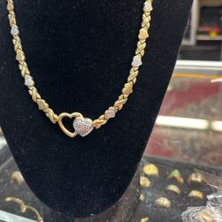 10 Kt Gold Heart Necklace