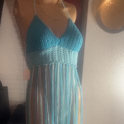 Crochet fringe dress Top