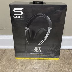 Soul Jet Pro Headphones  Deluxe Silver Edition  Hi-Def Noise Cancelling
