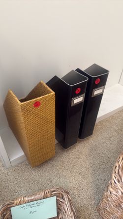 Metal or wicker shelf organizers $5