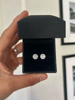 2TCW VVS Moissanite Earrings | 14K YELLOW Gold Plated On Pure 925 Sterling Silver
