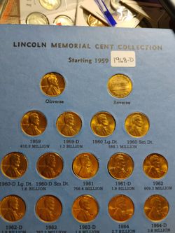 Lincoln Memorial Cent Collection For Sale
