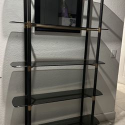 Modern Black And Gold Etagere Shelf