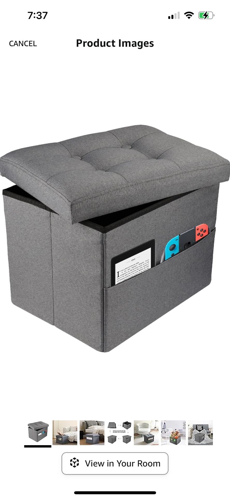 Collapsible Storage Ottoman Cube- New