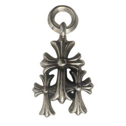 CHROME HEARTS MINI TRIPLE CROSS CEMETERY SILVER PENDANT