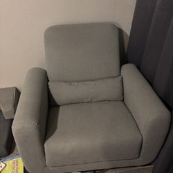 Grey Chair - VERY comfy - Glides And Swivels