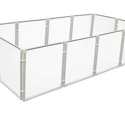 Clear Acrylic & Metal Dog Playpen Indoor -Sturdy & Easy Cleaning, Transparent Puppy Playpen for Small and Medium Dogs.