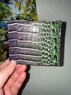 Green & Purple Croc Embossed Textured Wallet