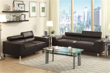 New! 2 Piece Modern Espresso Leather Sofa & Loveseat Set $39 Down (NO CREDIT CHECK FINANCING)