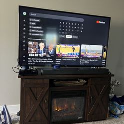TV Stand w/ fireplace (No TV or sound bar)