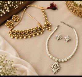Indian Jewelry Set Necklace and Earrings