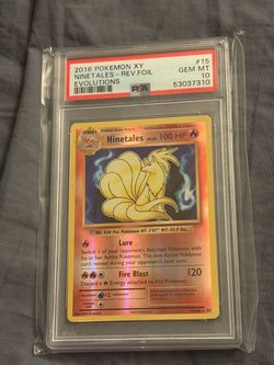 2016 Pokemon XY Evolutions Reverse Foil Holo Ninetales #15 PSA 10 Pokemon card