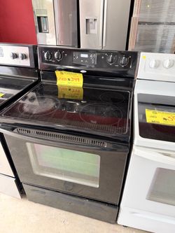 Whirlpool Black Electric Range with Glass Cooktop