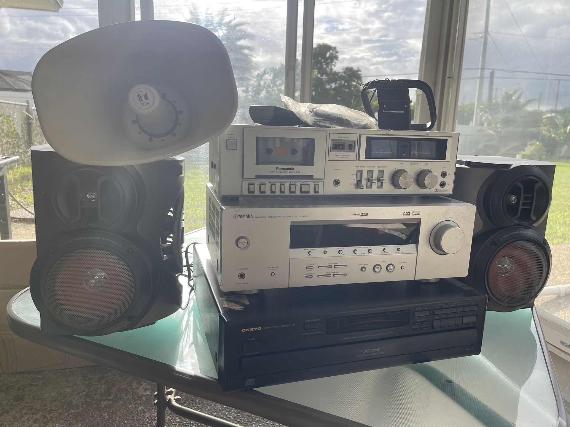🎵 Vintage Yamaha / Panasonic / Onkyo Stereo System – Complete Set