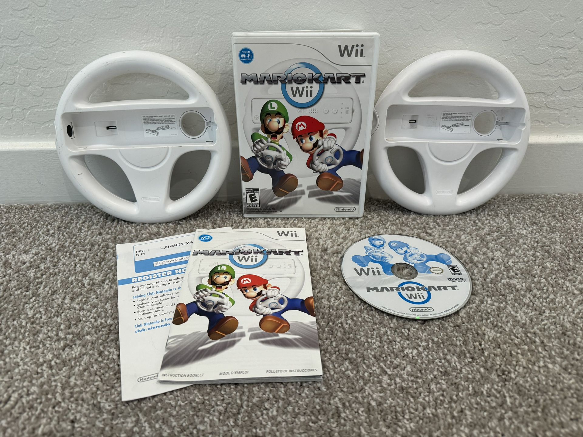 Mario Kart w/ Two Wheels For Nintendo Wii