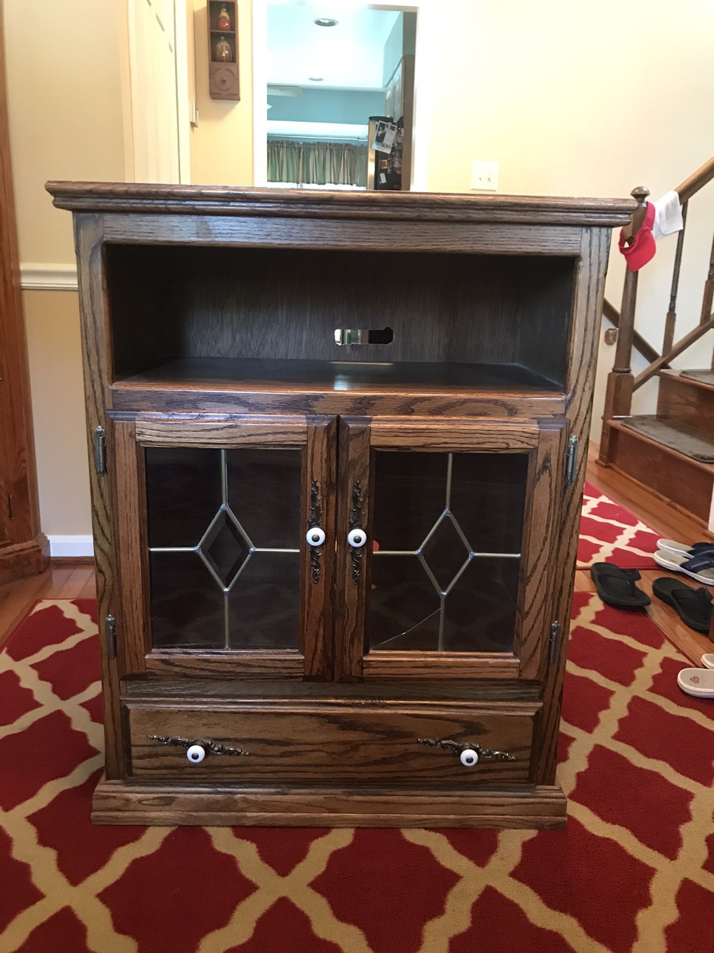 Solid oak Tv, microwave or mini bar cabinet