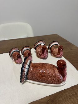 Ceramic Turkey Thanksgiving Tableware Set